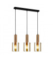 Modern pendant lamp Sardo amber in glass