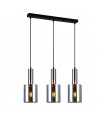 Sardo pendant lamp Satin nickel and smoked glass