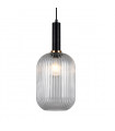 Suspension Antiola Noir, verre transparent