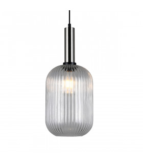Modern pendant light Antiola Satin nickel, clear glass