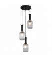 Modern hanging lamp Antiola Black in glass