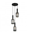 Modern suspension Antiola Black and smoked glass