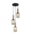 Suspension moderne Antiola ambre et verre fumé