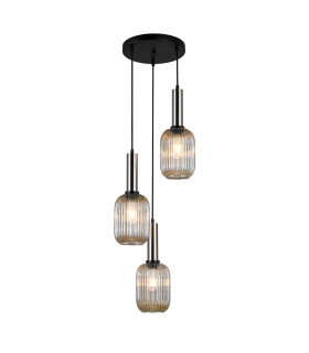 Decorative pendant light Antiola Satin nickel and amber