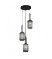 Suspension grise Antiola Nickel satiné et verre fumé
