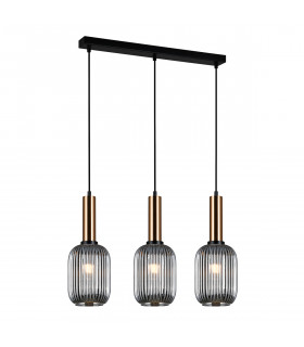 Modern pendant lamp Antiola smoked glass