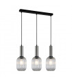 Suspension moderne Antiola Nickel satiné et transparent