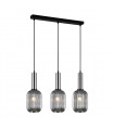 Suspension moderne Antiola Nickel satiné et verre fumé
