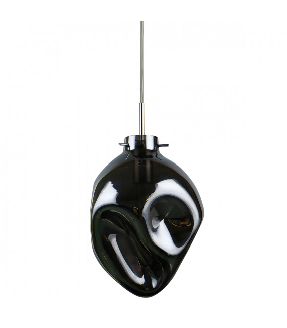 Suspension moderne Aldeia Chrome et verre fumé