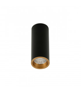 Plafonnier spot technique et moderne Moldes Medium BL/GO Ceiling 3000K Noir, doré
