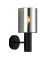 Modern wall light Sardo Black smoked lampshade