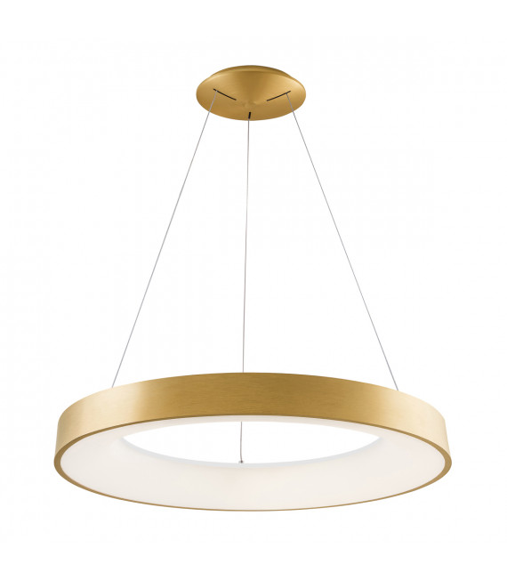 Suspension moderne Giulia Or brossé et blanc