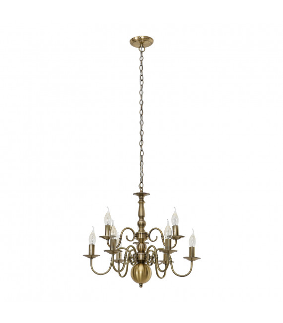 Classic pendant light Marion Antique bronze 9 bulbs