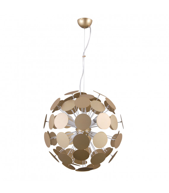 Suspension moderne Mailone Blanc, doré 6 ampoules