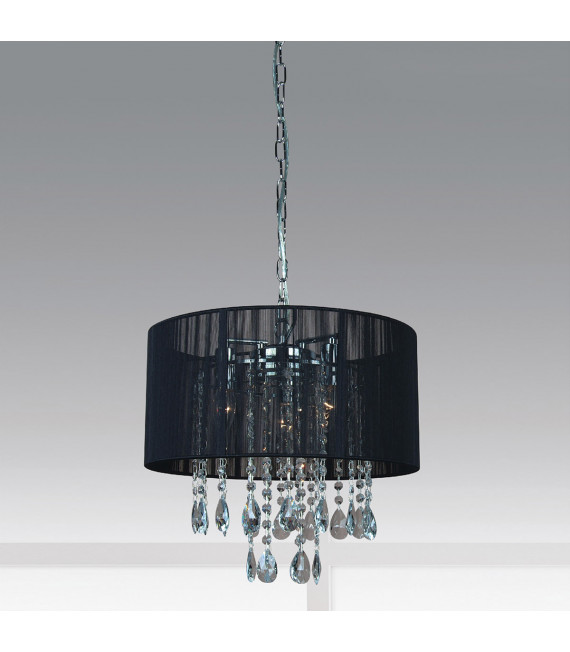Lampada a sospensione in cristallo nero Essence