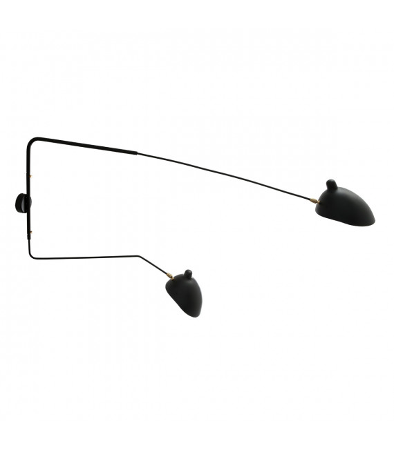 Industrial and retro Davis Black 2-light wall sconce