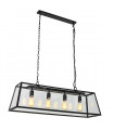 Suspension industrielle et rétro Laverno Noir mat 4 ampoules