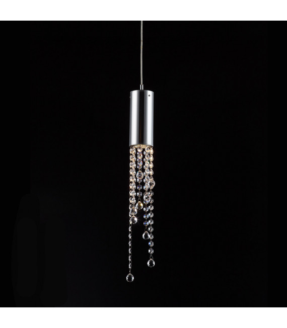 Larix Chrom Kristall Pendelleuchte