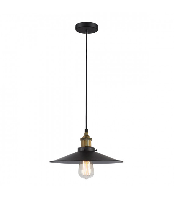 Industrial and retro pendant lamp Kermio Black 1 bulb