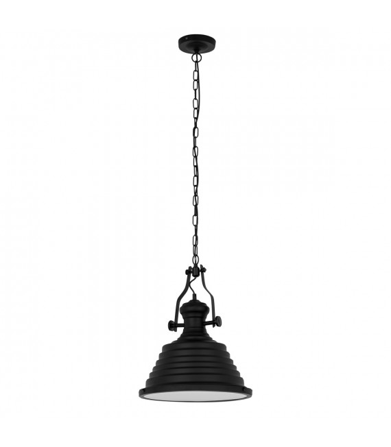 Industrial and retro pendant lamp Maeva Black 1 bulb