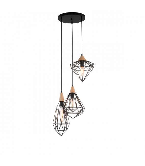 Industrie- und Retro-Pendelleuchte Maelle Black