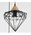 Suspension industrielle et rétro Maelle Noir 1 ampoule