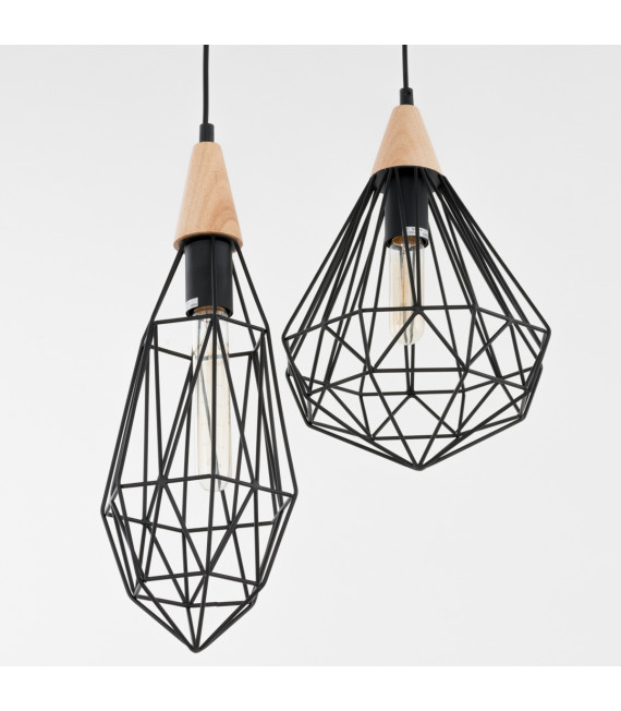 Industrie- und Retro-Pendelleuchte Maelle Black