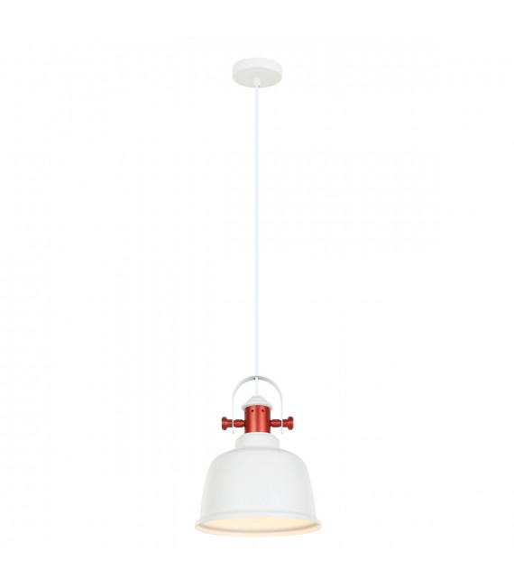 Industrial and retro pendant light Treppo White, copper