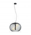 Modern suspension Clarisa Black, glass and steel