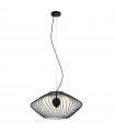 Modern suspension Zeno Black, glass and steel
