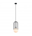 Modern suspension Matty Black, glass and steel