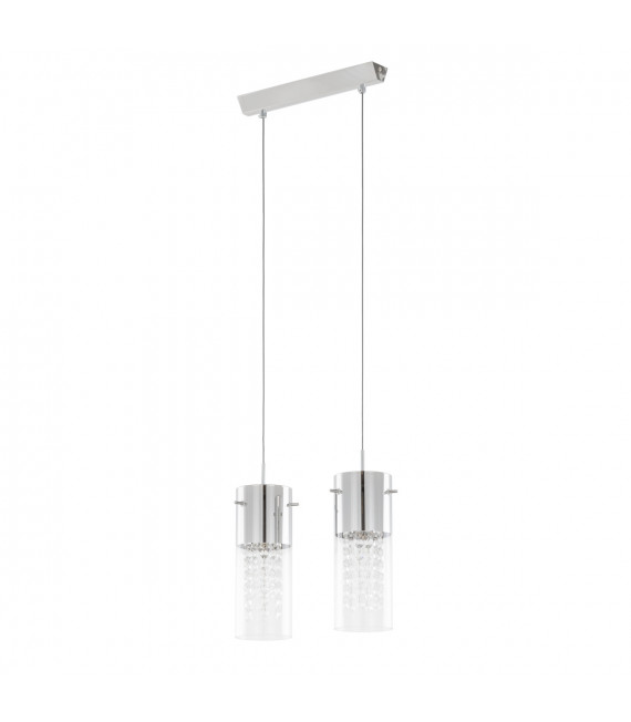 Marqu Chrome 2-light crystal pendant light