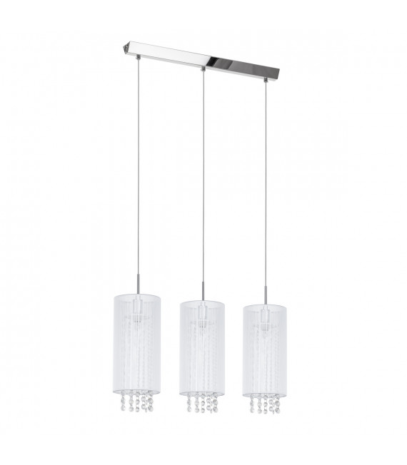 Lana WH white crystal pendant light 3 bulbs