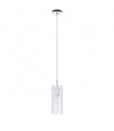 Suspension moderne Naolin Chrome, blanc 1 ampoule