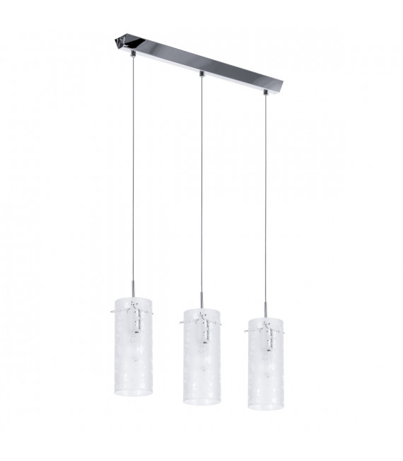 Moderne Pendelleuchte Naolin Chrome, weiß