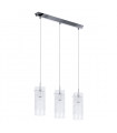 Suspension moderne Max Chrome en verre et métal