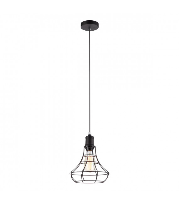 Suspension industrielle et rétro Synthia Noir hauteur 30 Cm