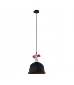Suspension industrielle et rétro Mokka Noir argent