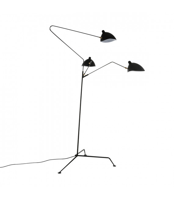 Lampadaire industriel et rétro Davis Noir