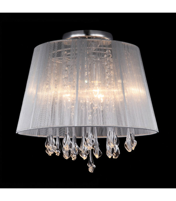 Isla white crystal pendant lamp in metal