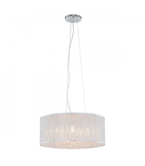Quartz II crystal pendant lamp Chrome and metal