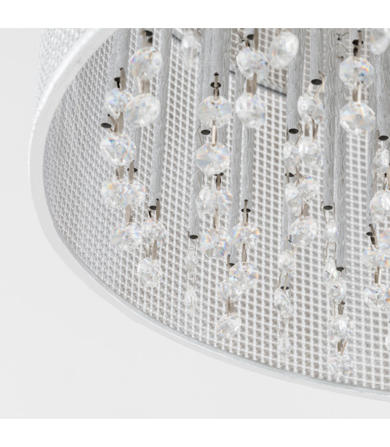 Quartz II crystal pendant lamp Chrome and metal