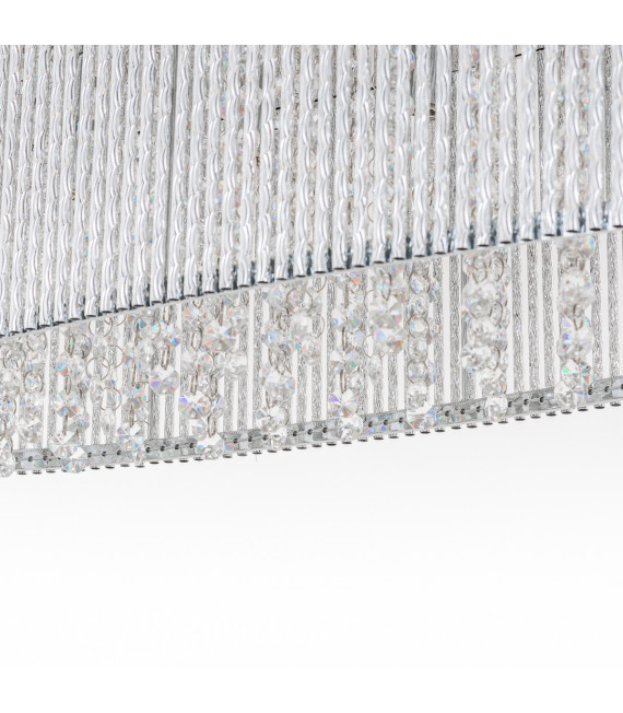 Lámpara colgante de cristal Anabella plata