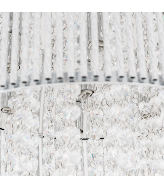 Suspension en cristal Anabella argent en aluminium