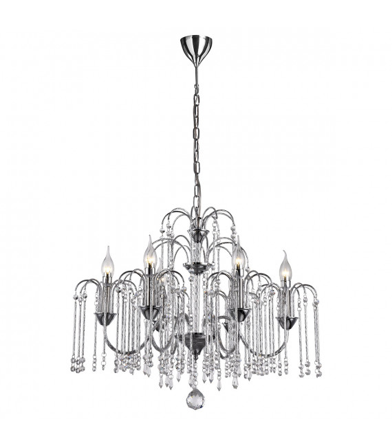Suspension en cristal Quin Chrome en aluminium