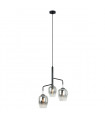 Suspension moderne Lesla Chrome, noir 3 ampoules