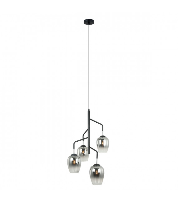 Lámpara colgante moderna Lesla Chrome, negro
