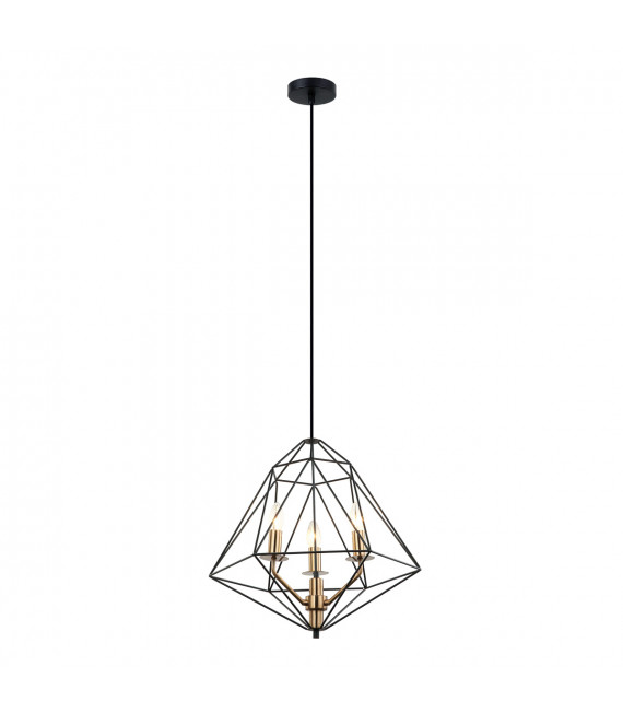 Lámpara colgante industrial y retro Maresmo Negro, dorado