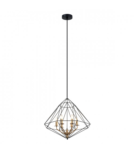 Industrie- und Retro-Pendelleuchte Maresmo Black, Gold