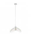 Suspension moderne Nunez Noir mat, abat jour blanc